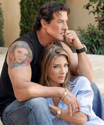 Deepfake of Sylvester Stallone and Jennifer Flavin seated together