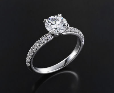 AI-generated diamond engagement ring product image