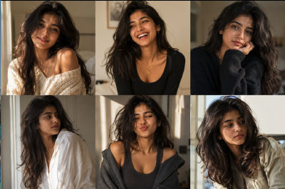 AI-generated portrait collage of woman
