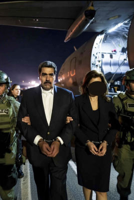 Deepfake of Nicolás Maduro and Dani Lins in handcuffs being escorted