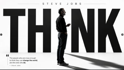 AI-generated image resembling Steve Jobs in 'Think Different' style