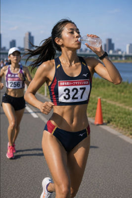AI-generated image of a woman at the Eiai Citizens Half Marathon 2026