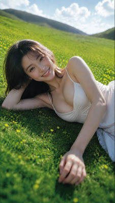 AI-generated image a woman lying in a flower field