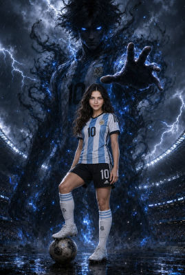 AI-generated image of Meredith Deane in Argentina national team kit