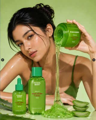 AI-generated Equalberry Aloe PDRN skincare advertisement